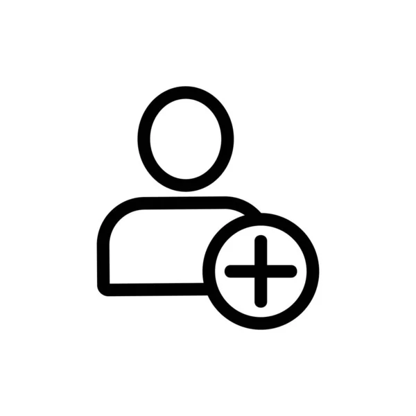 Gebruiker toegevoegd pictogram vector. Geïsoleerde contoursymbool illustratie — Stockvector