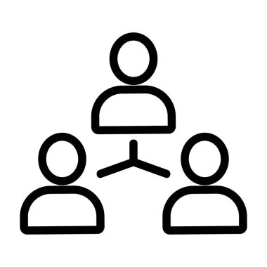 Birçok kullanıcı simgesi vektörü. İzole edilmiş kontür sembolü gösterimi