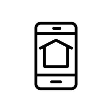 Akıllı ev ikon vektörü. İzole edilmiş kontür sembolü gösterimi