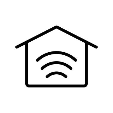 Akıllı ev ikon vektörü. İzole edilmiş kontür sembolü gösterimi