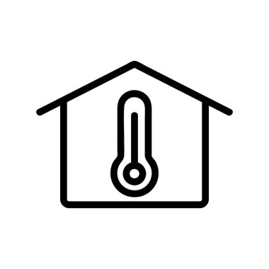 Akıllı ev ikon vektörü. İzole edilmiş kontür sembolü gösterimi