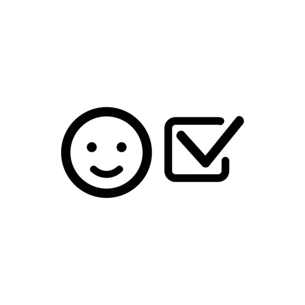 Vector de icono de revisión positiva. Ilustración del símbolo de contorno aislado — Vector de stock