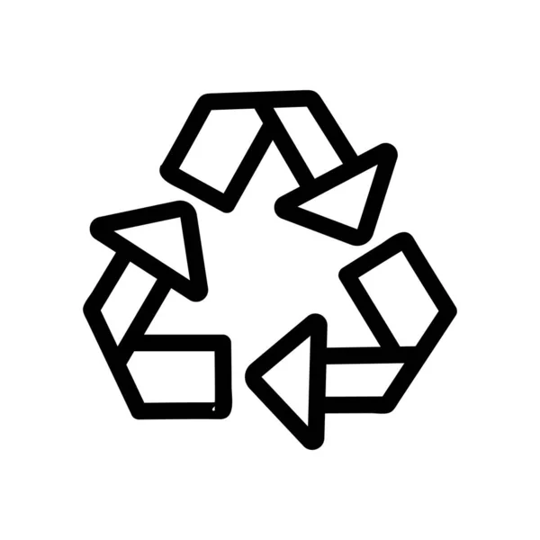 Ekologická recyklace vektoru ikon odpadu. Izolovaný obrysový symbol ilustrace — Stockový vektor