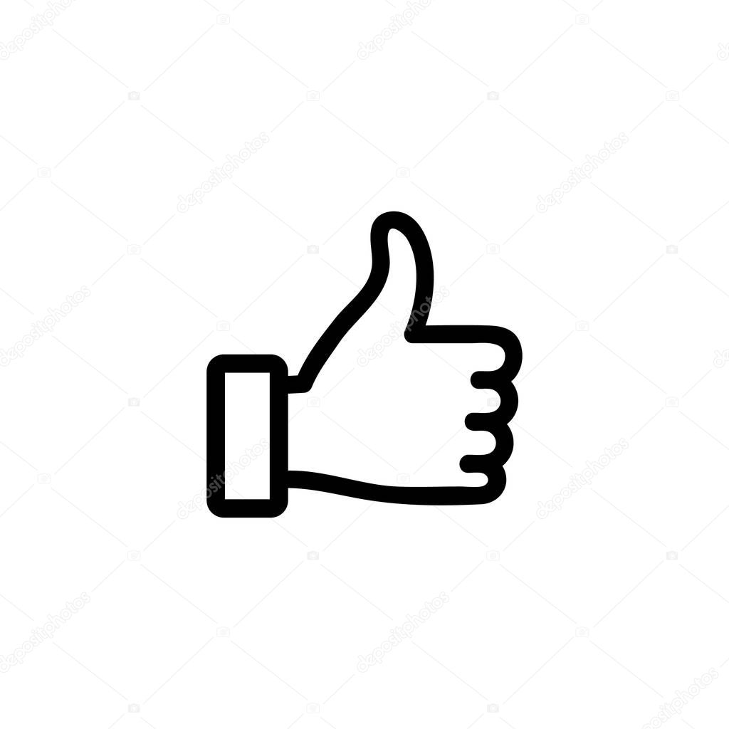 Positive review icon vector. A thin line sign. Isolated contour symbol illustration
