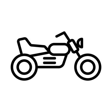 Motosiklet ikonu vektörü. İzole edilmiş kontür sembolü gösterimi