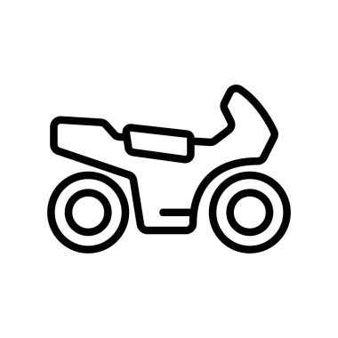 Motosiklet ikonu vektörü. İzole edilmiş kontür sembolü gösterimi