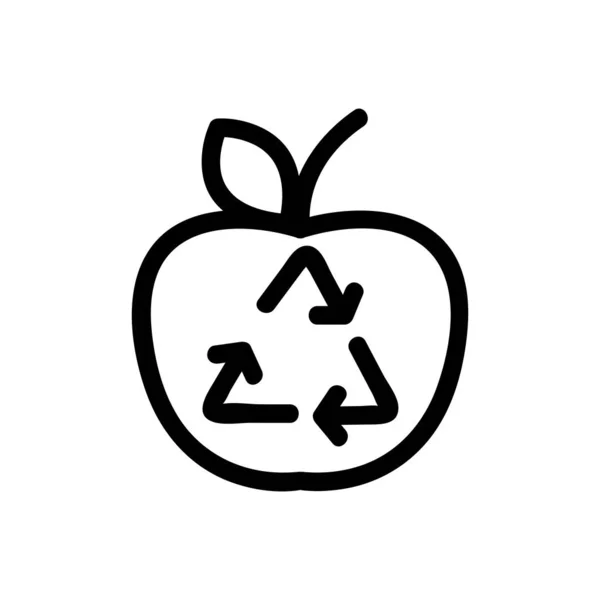 Organiczny recykling wektora ikony odpadów. Ilustracja izolowanego symbolu konturu — Wektor stockowy