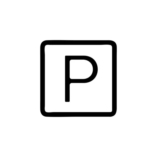 駐車アイコンのベクトルに署名します。独立した輪郭シンボルイラスト — ストックベクタ