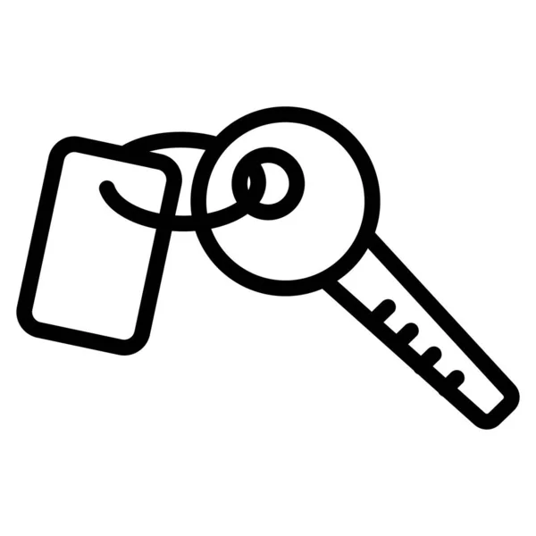 Clés avec une icône vectorielle porte-clés. Illustration de symbole de contour isolé — Image vectorielle