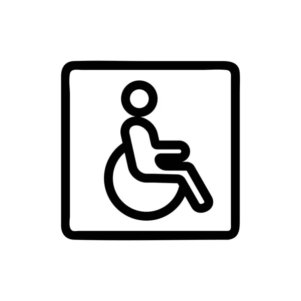 Parcheggio per il vettore icona disabili. Illustrazione del simbolo del contorno isolato — Vettoriale Stock