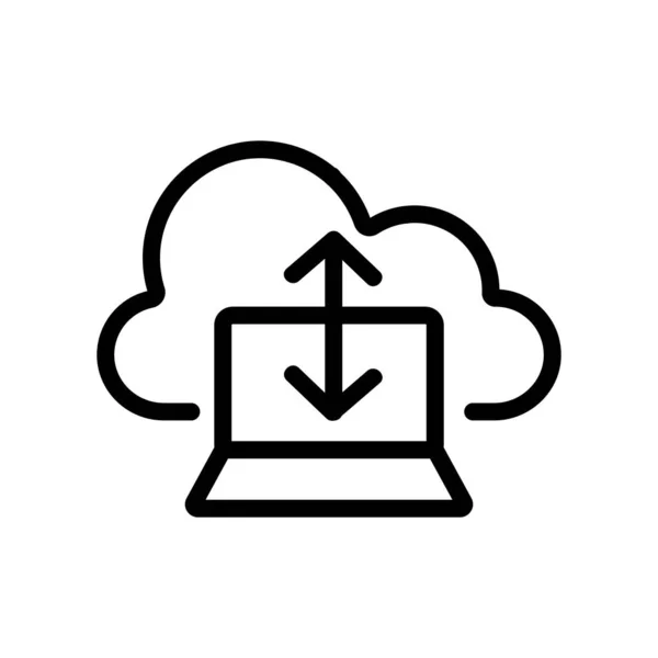 Nube icono de almacenamiento vector. Ilustración del símbolo de contorno aislado — Vector de stock