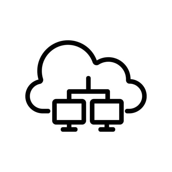 Nube icono de almacenamiento vector. Ilustración del símbolo de contorno aislado — Vector de stock