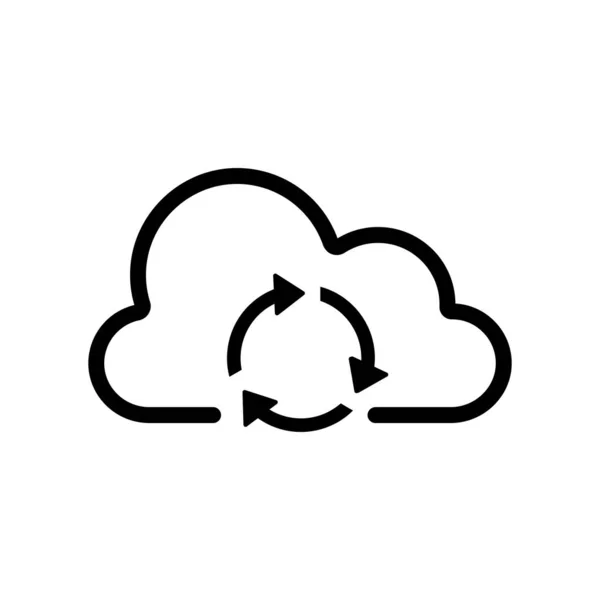 Icône de stockage cloud vecteur. Illustration de symbole de contour isolé — Image vectorielle