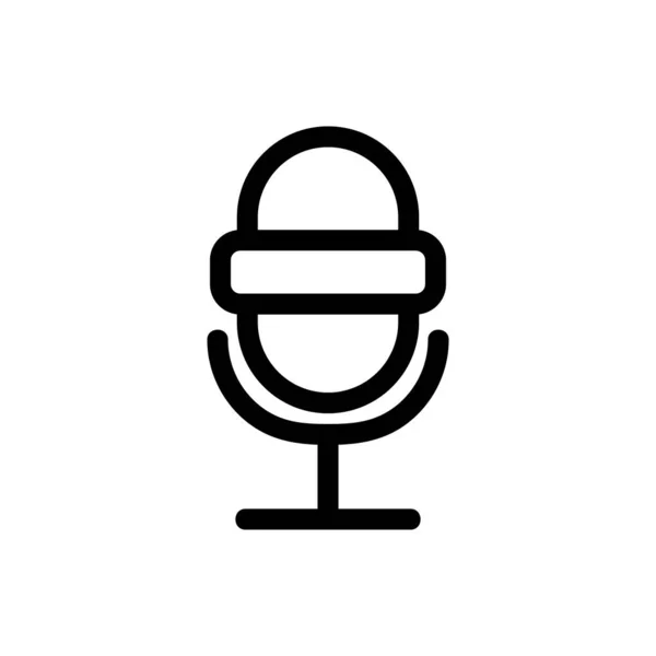 Mikrofon ikon vektörü. İzole edilmiş kontür sembolü gösterimi — Stok Vektör