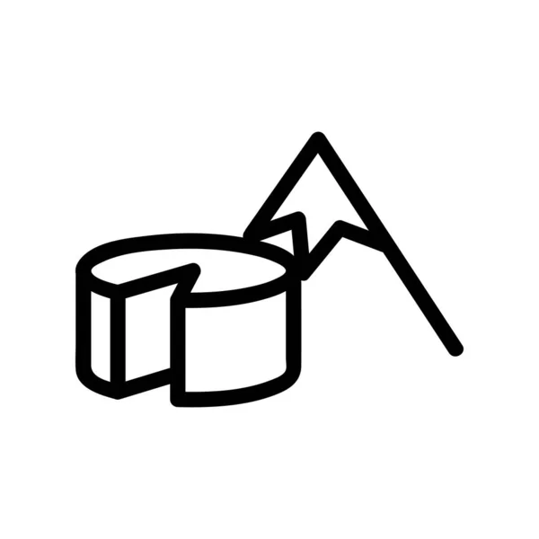 Vektor horské a sýrové ikony. Izolovaný obrysový symbol ilustrace — Stockový vektor