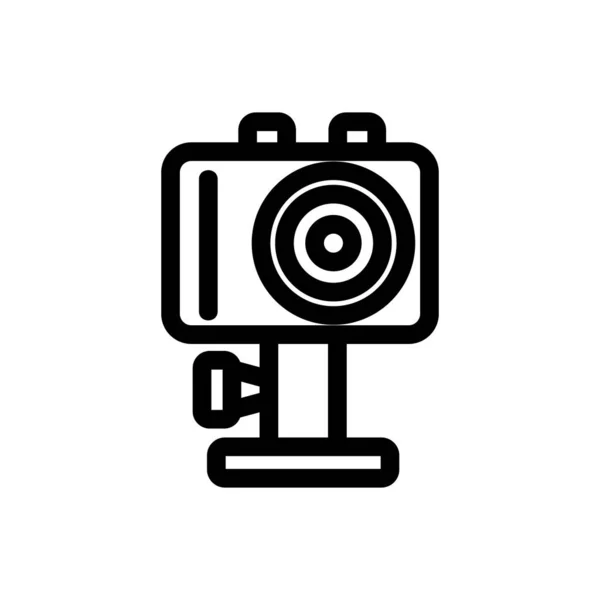 アクションカメラのアイコンベクトル。独立した輪郭シンボルイラスト — ストックベクタ
