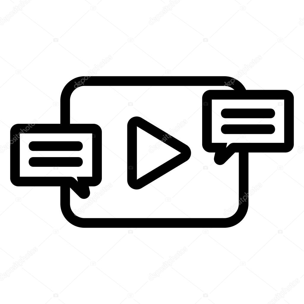 Subtitles for the film and icon vector. A thin line sign. Isolated contour symbol illustration