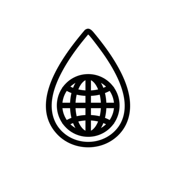 Vetor ícone da terra da água. Isolado contorno símbolo ilustração — Vetor de Stock