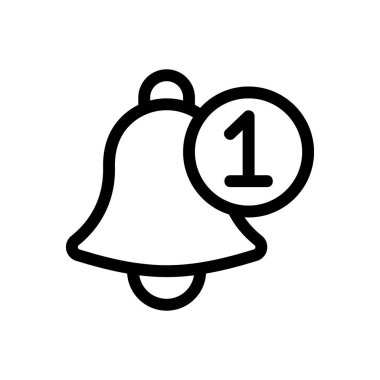 Okunmamış uyarı vektör simgesi. İzole edilmiş kontür sembolü gösterimi