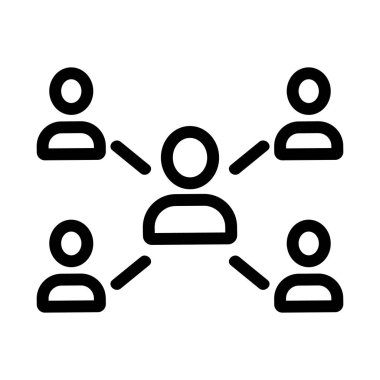 çoklu oyuncu vektör simgesi modu. İzole edilmiş kontür sembolü gösterimi