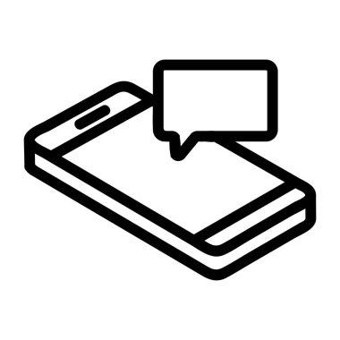 Gelen mesaj simgesi vektörü. İzole edilmiş kontür sembolü gösterimi