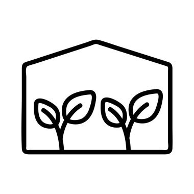 Yenilikçi çiftlik ikonu vektörü. İzole edilmiş kontür sembolü gösterimi