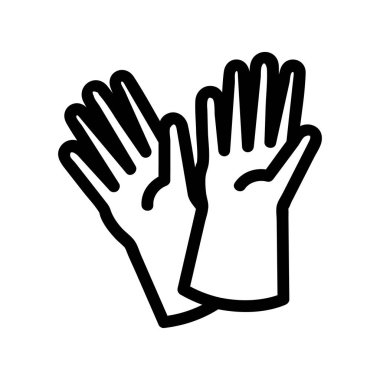 Lastik eldiven ikon vektörü. İzole edilmiş kontür sembolü gösterimi