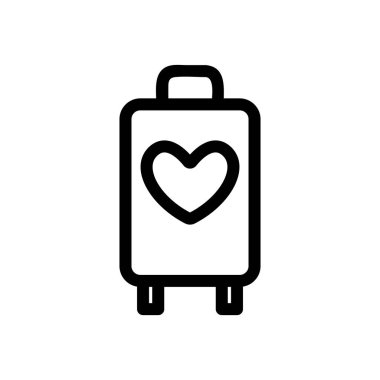 Düğün Yolculuğu ikon vektörü. İzole edilmiş kontür sembolü gösterimi