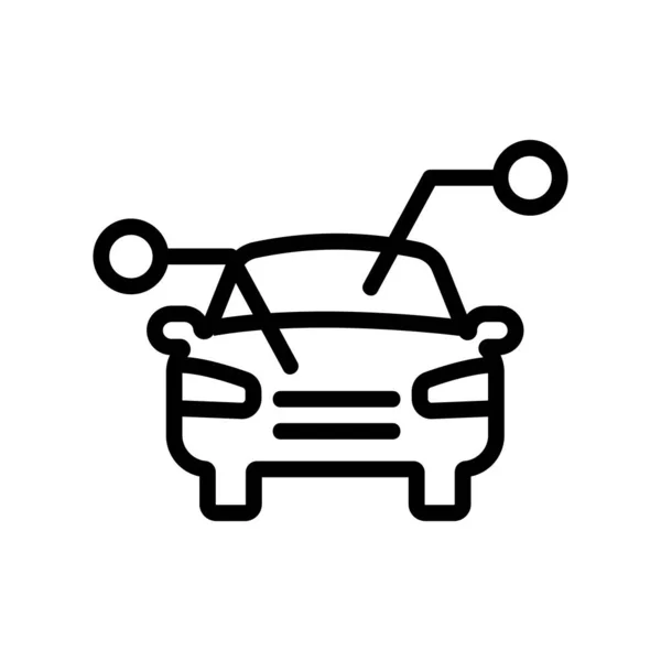 Icono de coche inteligente vector. Ilustración del símbolo de contorno aislado — Archivo Imágenes Vectoriales