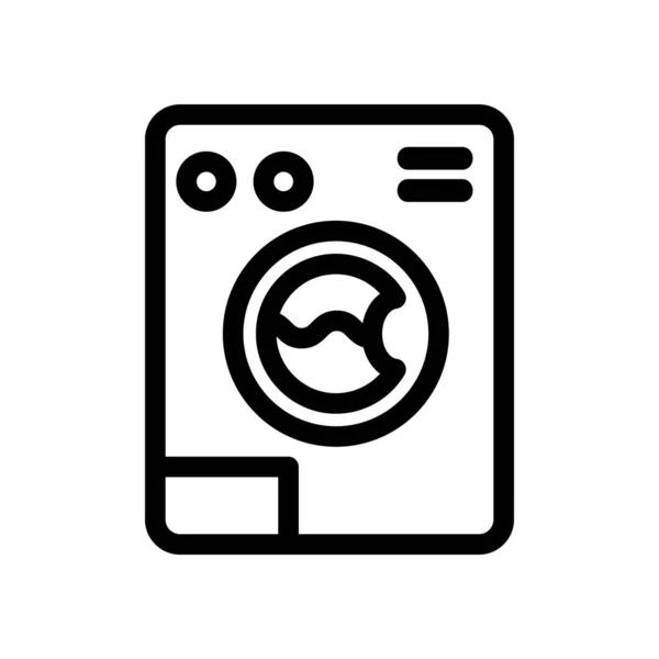 Máquina de lavar vetor ícone. Isolado contorno símbolo ilustração —  Vetores de Stock