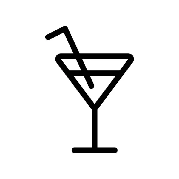Cocktail-Symbol-Vektor. Isolierte Kontursymboldarstellung — Stockvektor