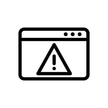 Siber saldırı ikonu vektörü. İzole edilmiş kontür sembolü gösterimi