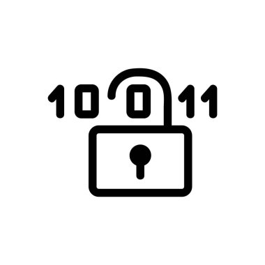 Siber saldırı ikonu vektörü. İzole edilmiş kontür sembolü gösterimi