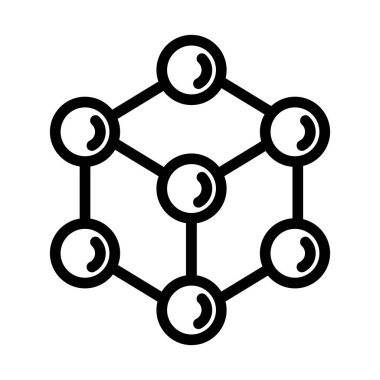 Kimyasal formül ikonu vektörü. İzole edilmiş kontür sembolü gösterimi