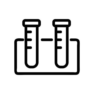 Laboratuvar test tüpleri ikon vektörü. İzole edilmiş kontür sembolü gösterimi