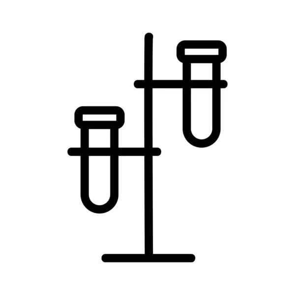 Stativ pro vektor ikon zkumavek. Izolovaný obrysový symbol ilustrace — Stockový vektor