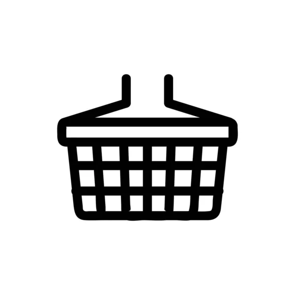Warenkorb im Shop-Icon-Vektor. Isolierte Kontursymboldarstellung — Stockvektor