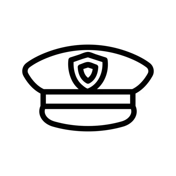 Vettore icona del camion della polizia. Illustrazione del simbolo del contorno isolato — Vettoriale Stock
