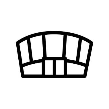 Stadyum ikon vektörü. İzole edilmiş kontür sembolü gösterimi