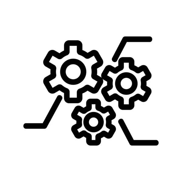 Funkcja ustawień ikony wektora. Ilustracja izolowanego symbolu konturu — Wektor stockowy
