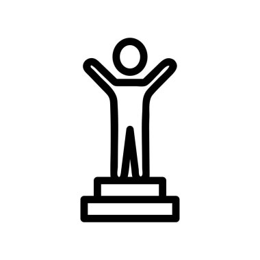 Sahne ikonu vektörünün galibi. İzole edilmiş kontür sembolü gösterimi