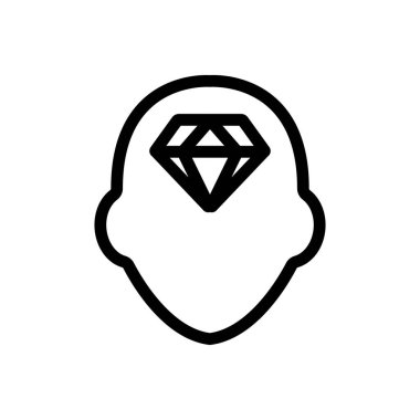 Mükemmel zihniyet simgesi vektörü. İzole edilmiş kontür sembolü gösterimi