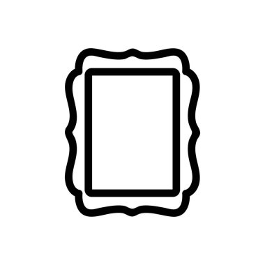 Vektör simgesinin çerçevesinde ayna. İzole edilmiş kontür sembolü gösterimi