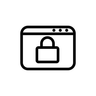 Vektör simge dizinini kilitle. İzole edilmiş kontür sembolü gösterimi