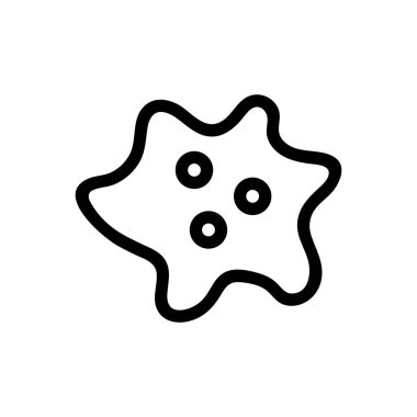 Bakteri simgesi vektörü. İzole edilmiş kontür sembolü gösterimi