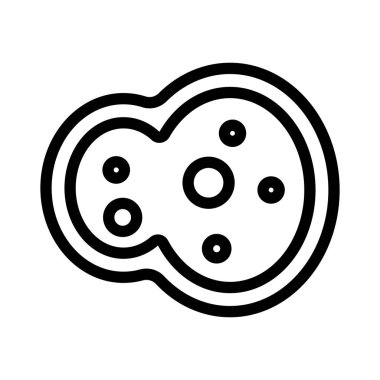 Bakteri simgesi vektörü. İzole edilmiş kontür sembolü gösterimi