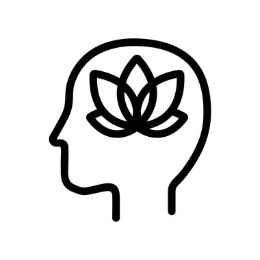 Sanatsal şekilli zihniyet simgesi vektörü. İzole edilmiş kontür sembolü gösterimi