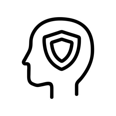 Analitik zihniyet simgesi vektörü. İzole edilmiş kontür sembolü gösterimi