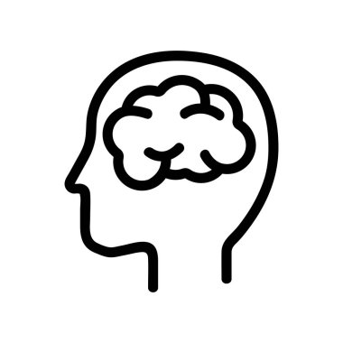 Analitik zihniyet simgesi vektörü. İzole edilmiş kontür sembolü gösterimi