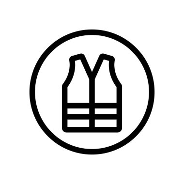 Koruyucu yelek ikon vektörü. İzole edilmiş kontür sembolü gösterimi